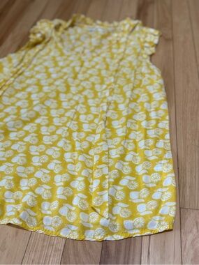 Yellow Lemon-Print Ruffle Shoulder Camisole